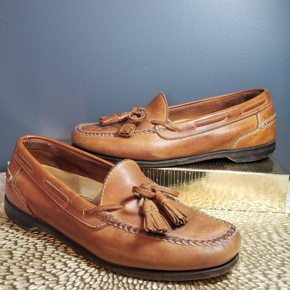 JOHNSTON & MURPHY Men's slip on brown loafers 9